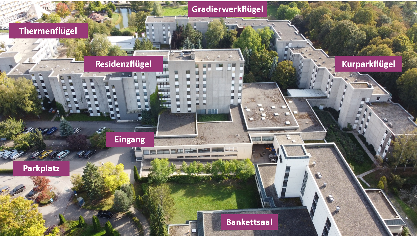 Luftbild mit Text